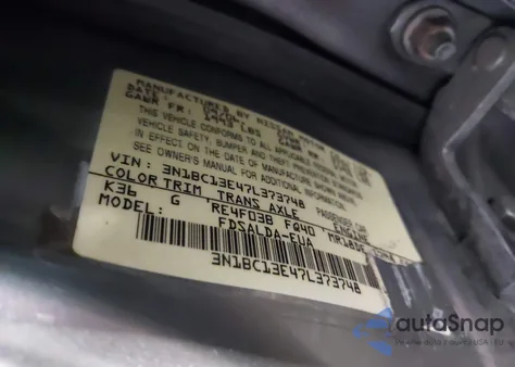 2007 Nissan Versa 1.8S z USA, uszkodzony, nr VIN 3N1BC13E47L373748